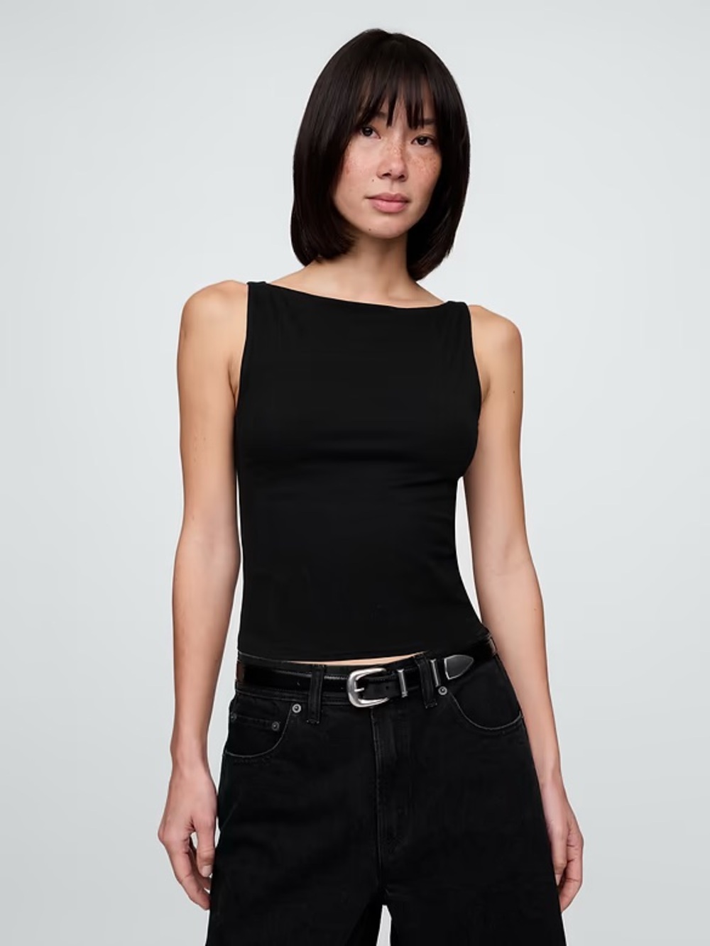 GAP CloseKnit Jersey Boatneck Crop Tank Top